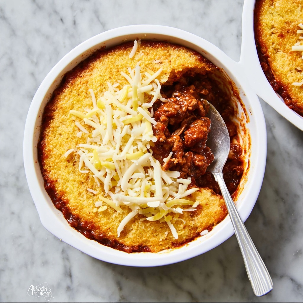 Chili Pot Pie with Cornbread Crust Recipe - Recipe Image