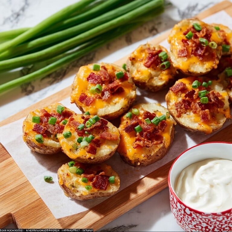Loaded Sliced Baked Potatoes with Cheddar, Bacon, and Green Onions Recipe