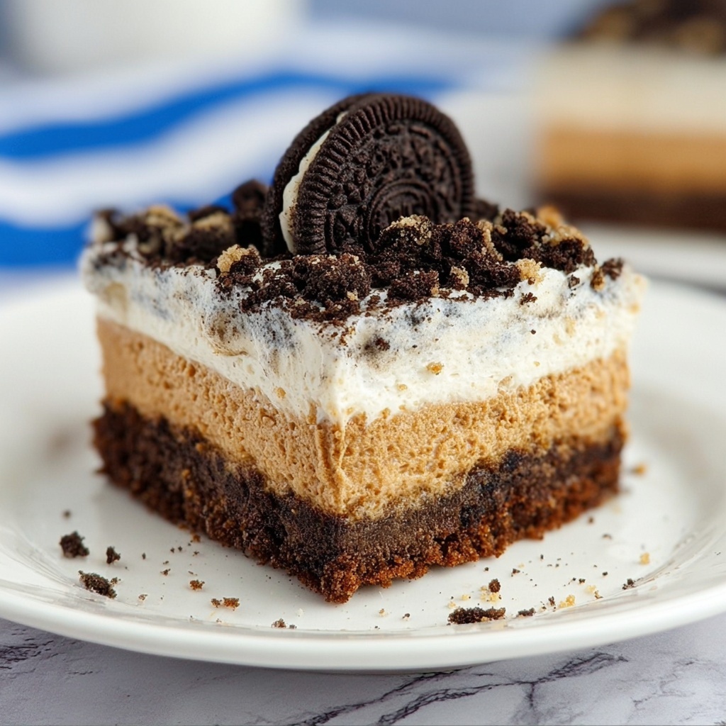 Chocolate Oreo Cheesecake Bars Recipe - Recipe Image