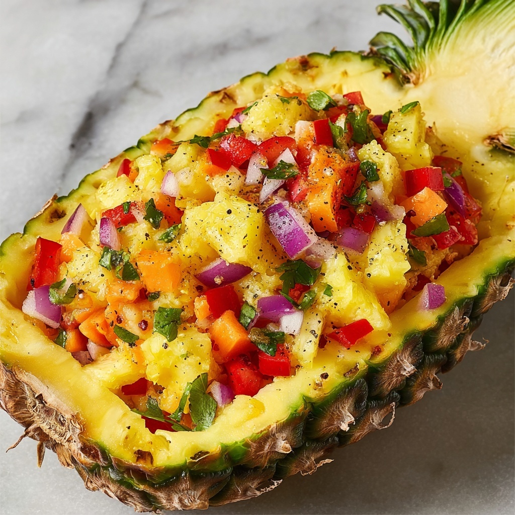 Pineapple Mango Salsa in a Fresh Pineapple Bowl Recipe - Recipe Image