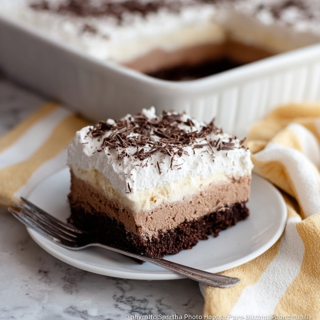 French Silk Brownies with Cream Cheese and Chocolate Topping Recipe - Recipe Image