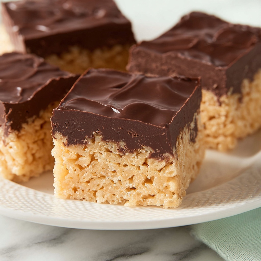 Scotcharoos: Chewy Crispy Rice Bars with Chocolate and Butterscotch Topping Recipe - Recipe Image