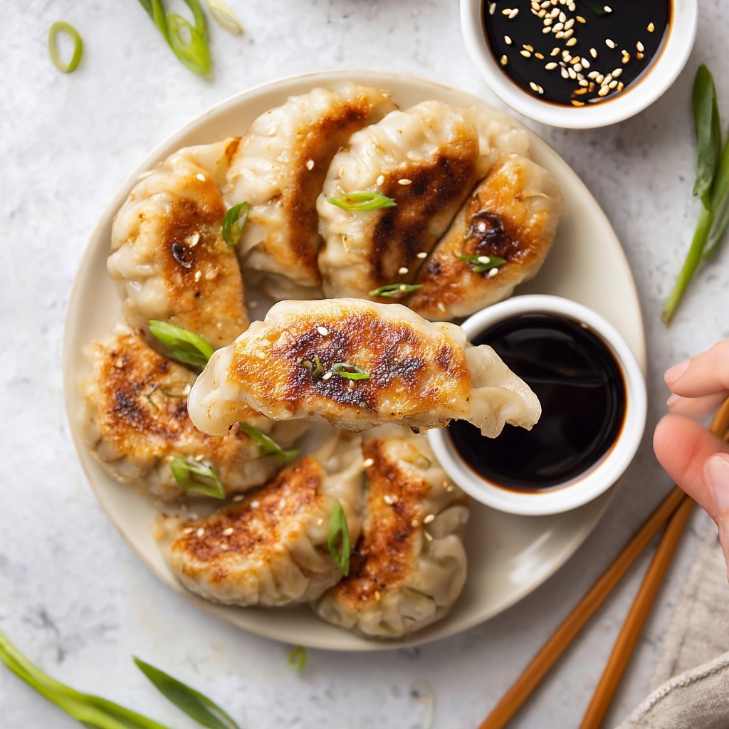 Crispy Homemade Pork Potstickers Recipe - Recipe Image