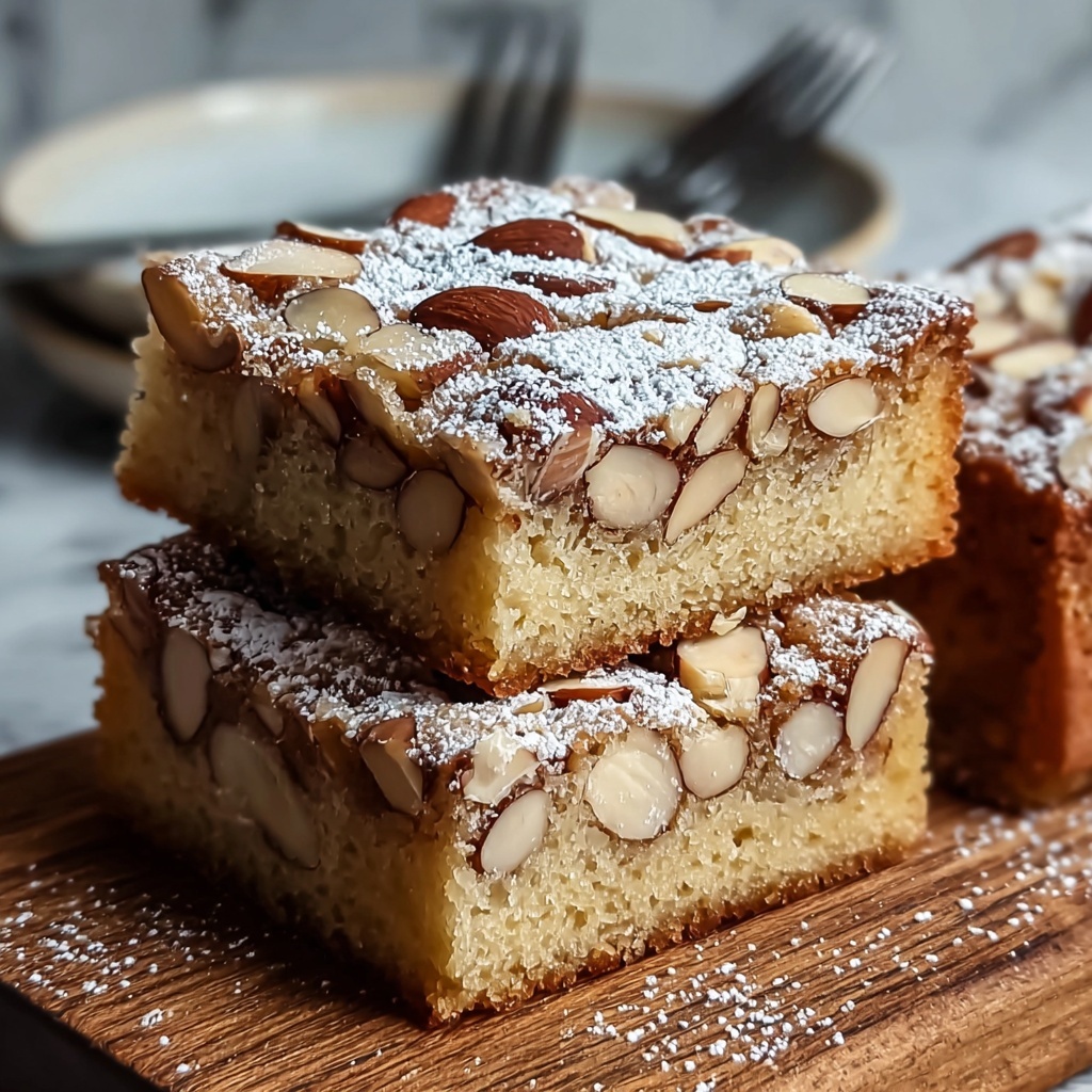 Irresistibly Chewy Almond Croissant Blondies Recipe - Recipe Image