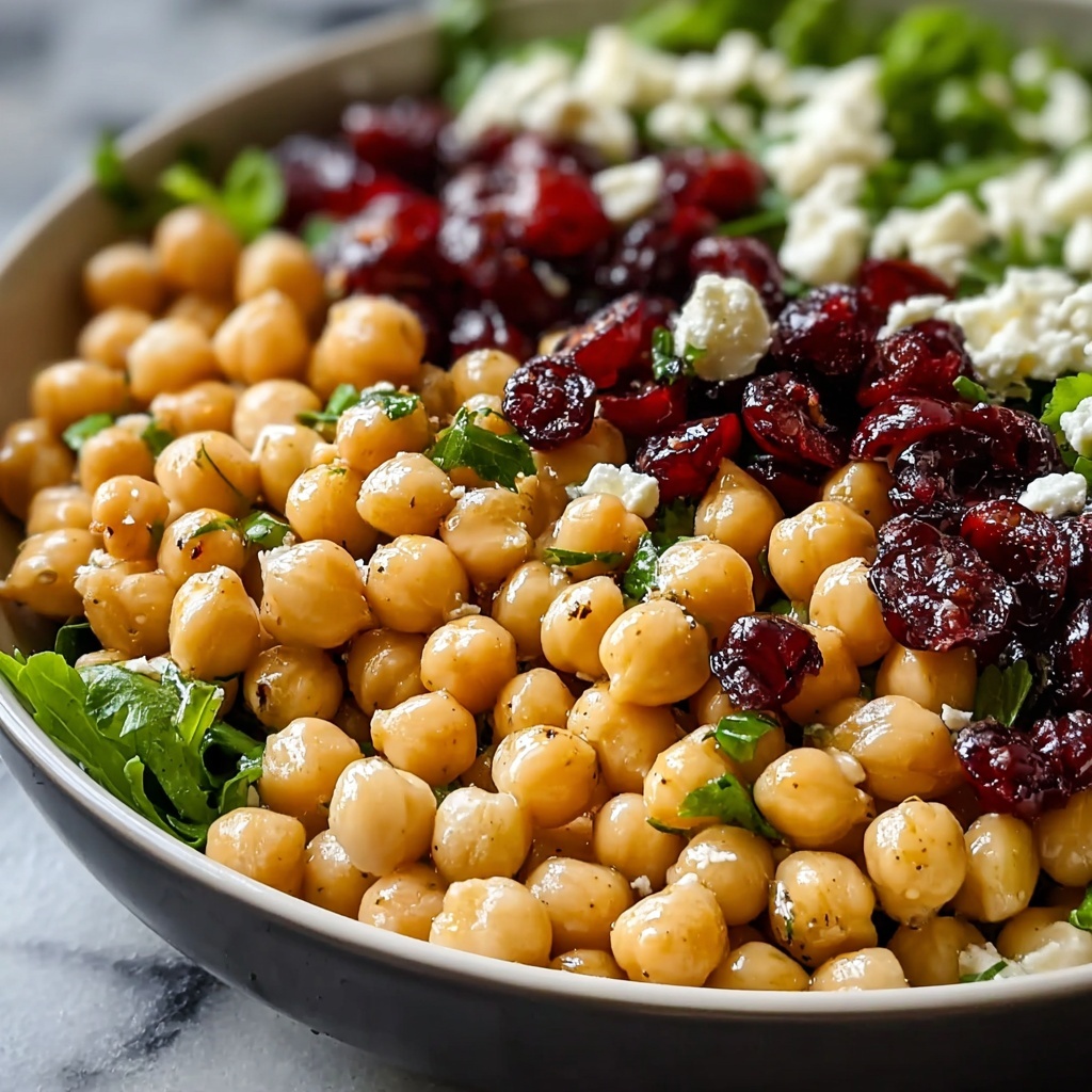 Delicious Feta & Cranberry Chickpeas with Lively Lemon Vinaigrette Recipe - Recipe Image
