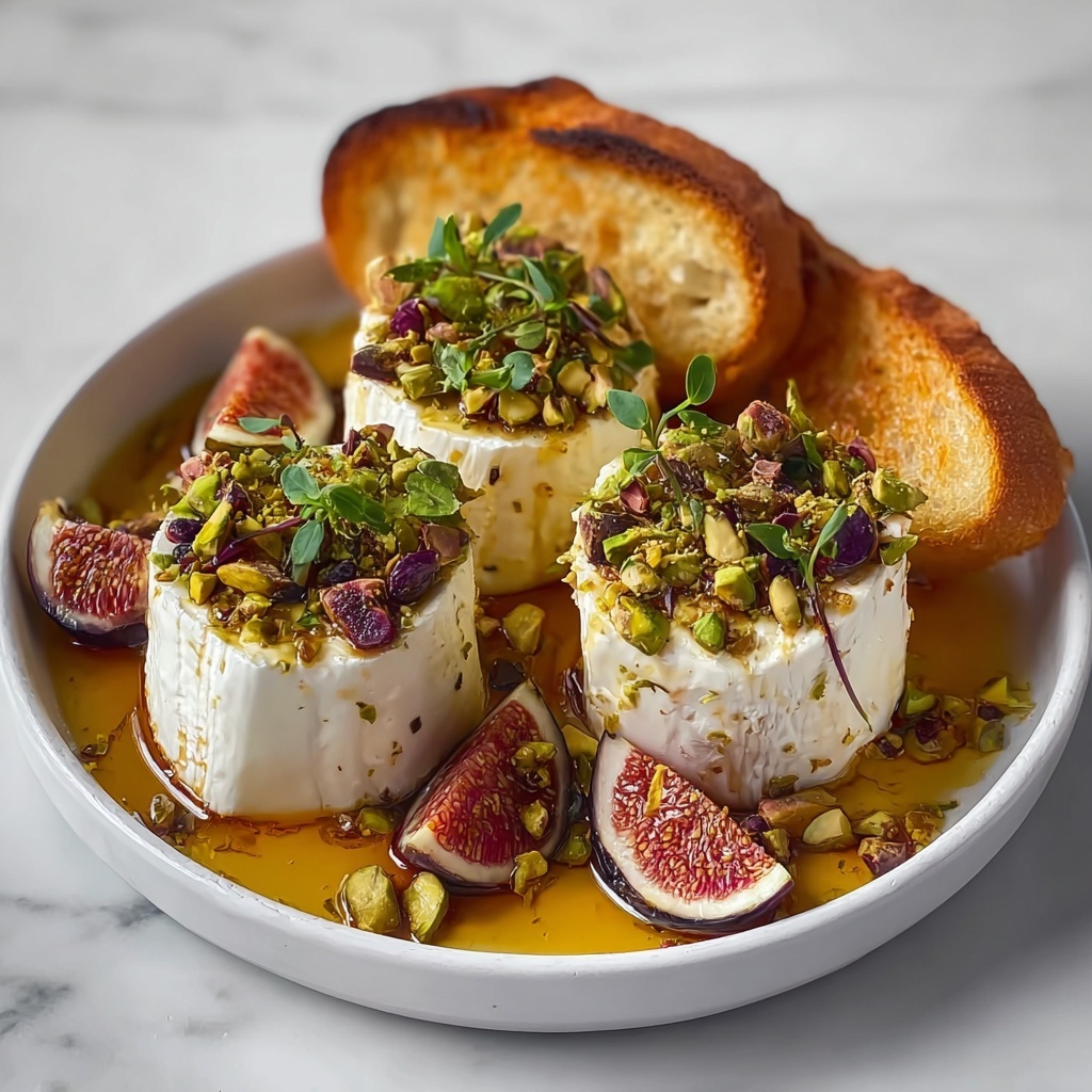 Goat Cheese Appetizer with Honey, Fig & Pistachios Recipe - Recipe Image