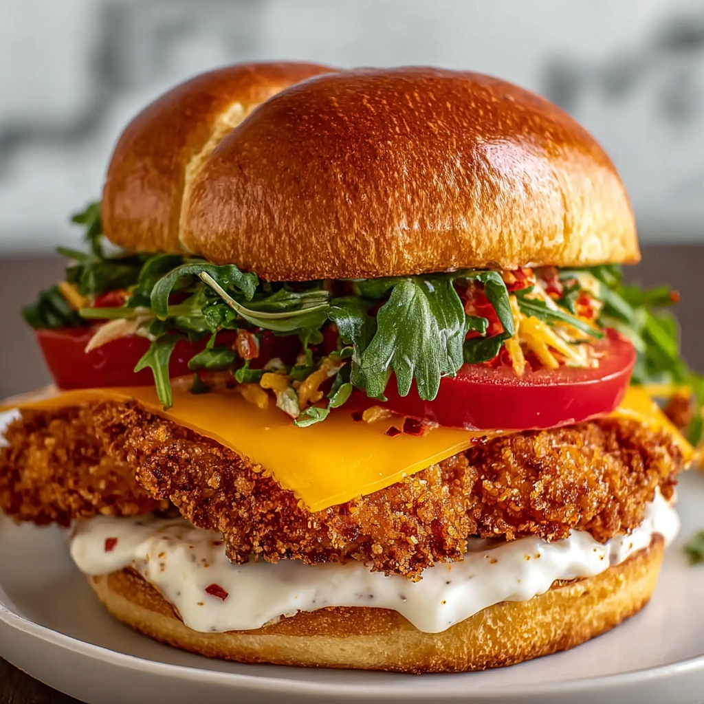 Spicy Chicken Sandwich with Creamy Homemade Sauce Recipe - Recipe Image