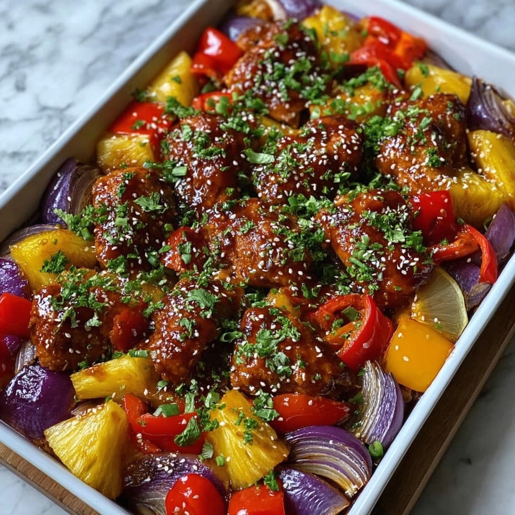 Sheet Pan Hawaiian Chicken with Pineapple and Peppers Recipe - Recipe Image