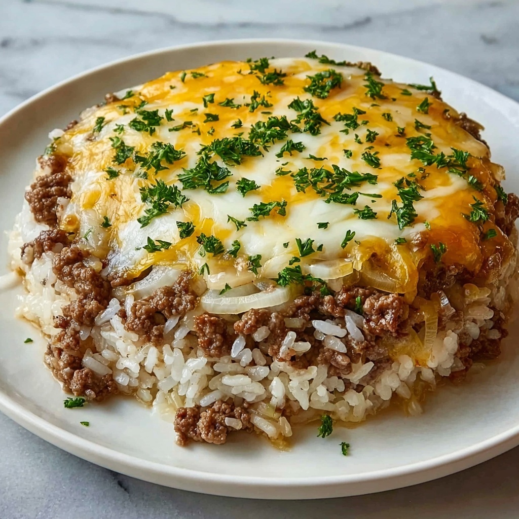 French Onion Ground Beef and Rice Casserole Recipe - Recipe Image