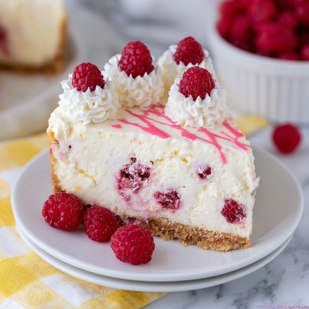 No Bake Raspberry Cheesecake Recipe - Recipe Image