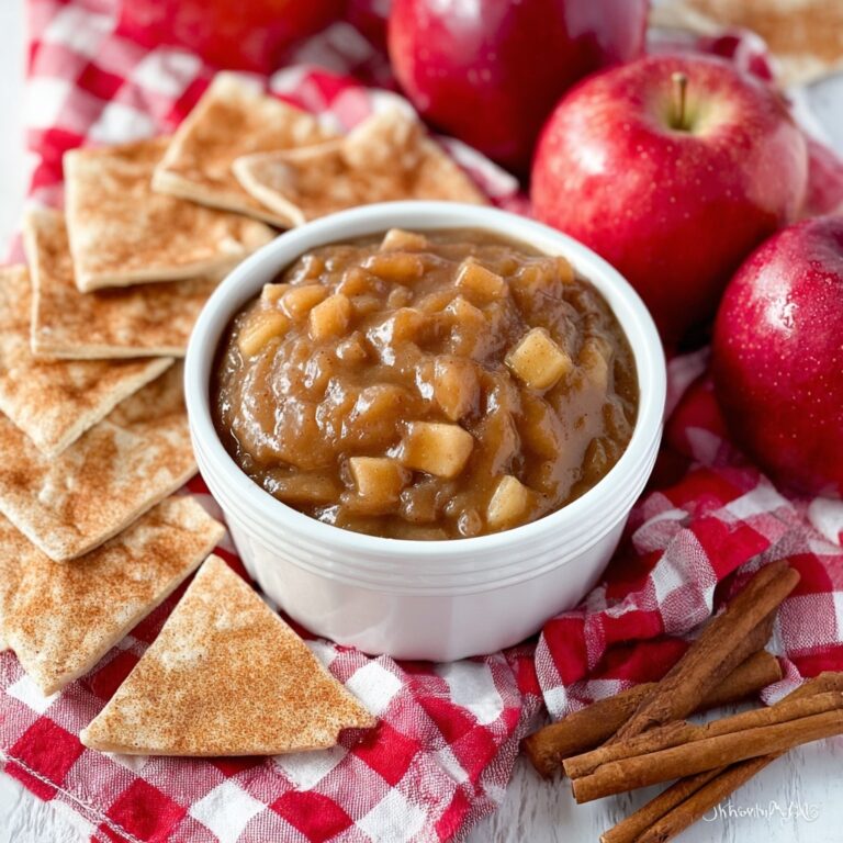 Apple Pie Dip with Cinnamon Sugar Tortilla Chips Recipe