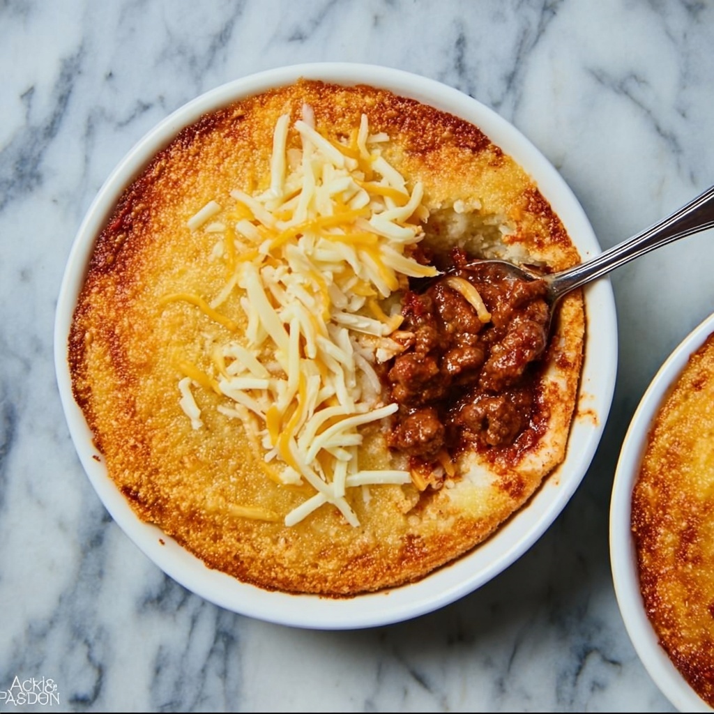 Chili Pot Pie with Cornbread Crust Recipe - Recipe Image