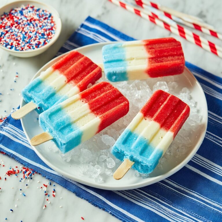Red White and Blue Pudding Popsicles Recipe