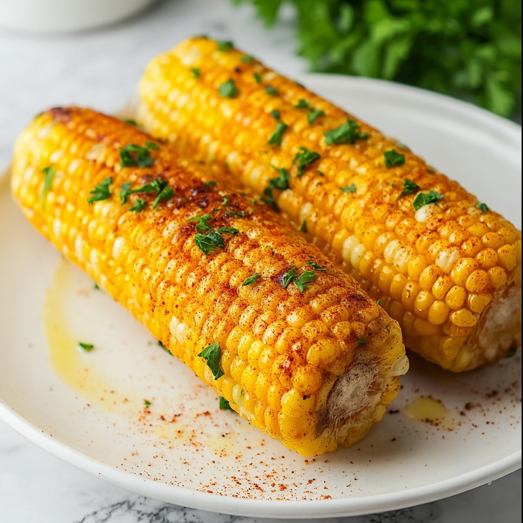 Air Fryer Corn on the Cob with Spicy Honey Butter Recipe - Recipe Image