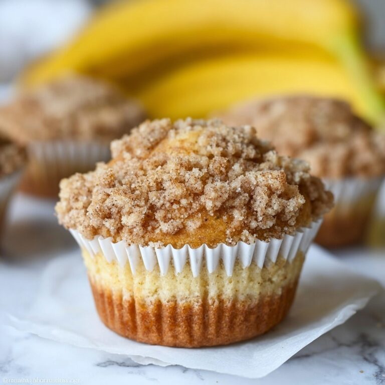 Banana Muffins with Crumb Topping and Vanilla Glaze Recipe