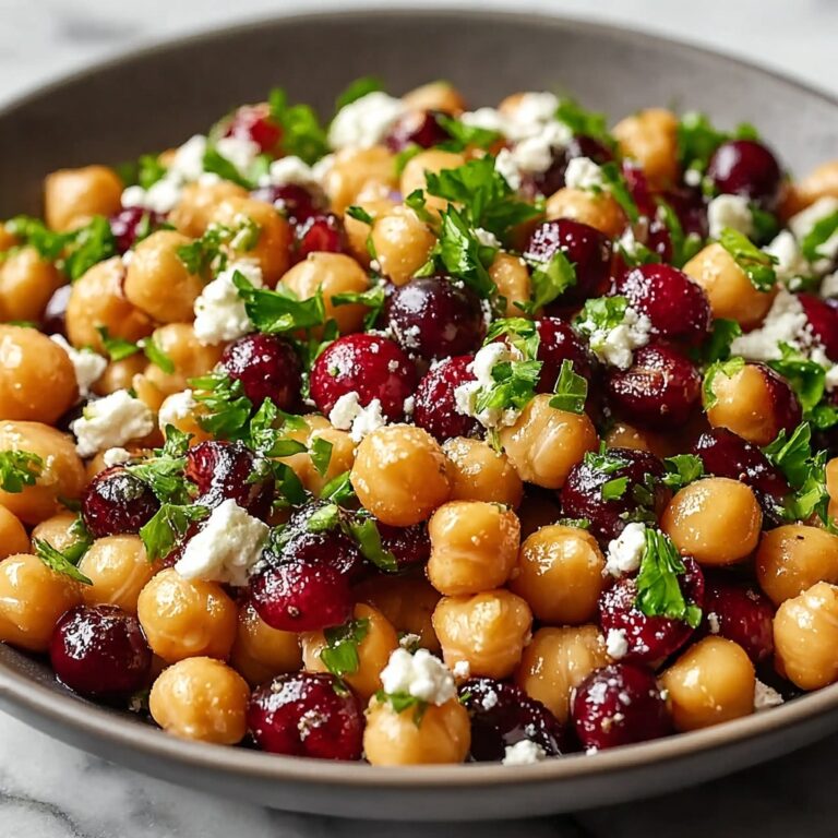Delicious Feta & Cranberry Chickpeas with Lively Lemon Vinaigrette Recipe