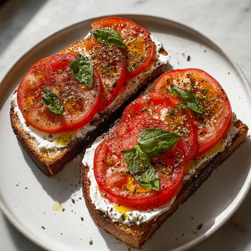 Ricotta and Tomato Sourdough Toast Recipe - Recipe Image