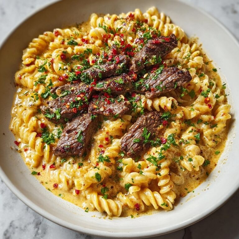 One-Pot Creamy Spicy Garlic Butter Steak & Pasta Recipe