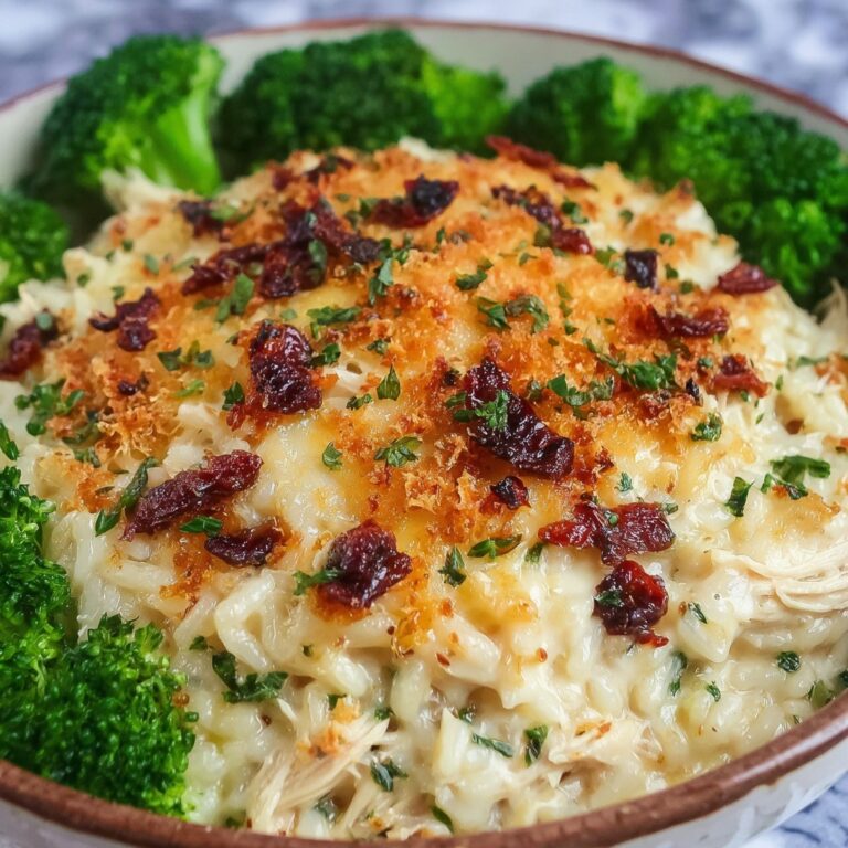 Dump-and-Bake Chicken Alfredo Rice Casserole Recipe