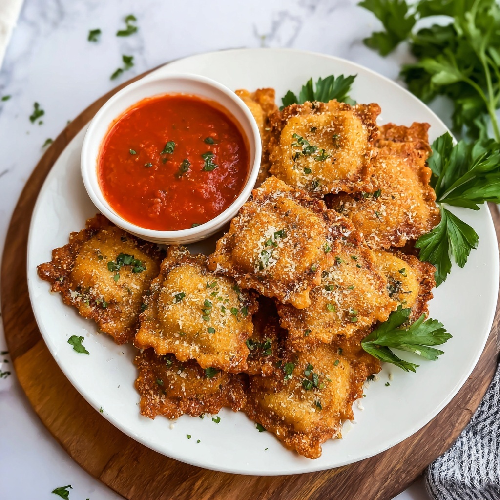 Crispy Fried Ravioli with Parmesan and Marinara Recipe - Recipe Image