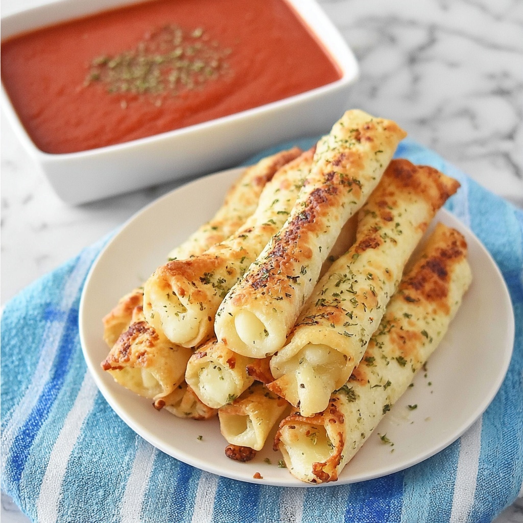 Easy Mozzarella Sticks with Homemade Marinara Dipping Sauce Recipe - Recipe Image