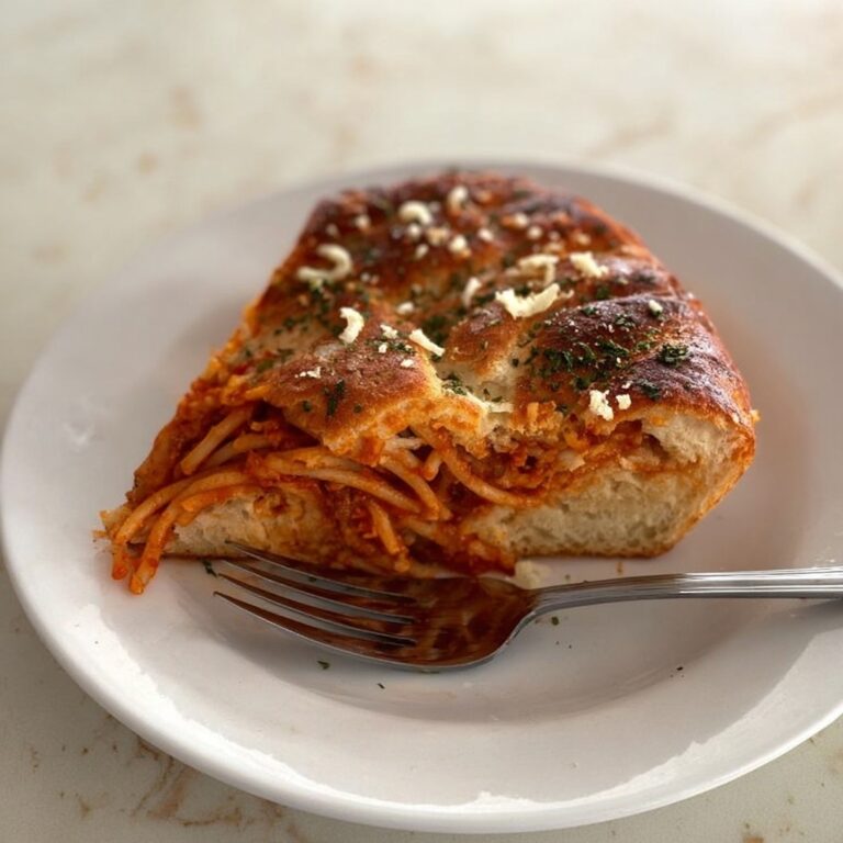 Spaghetti Stuffed Garlic Bread Recipe