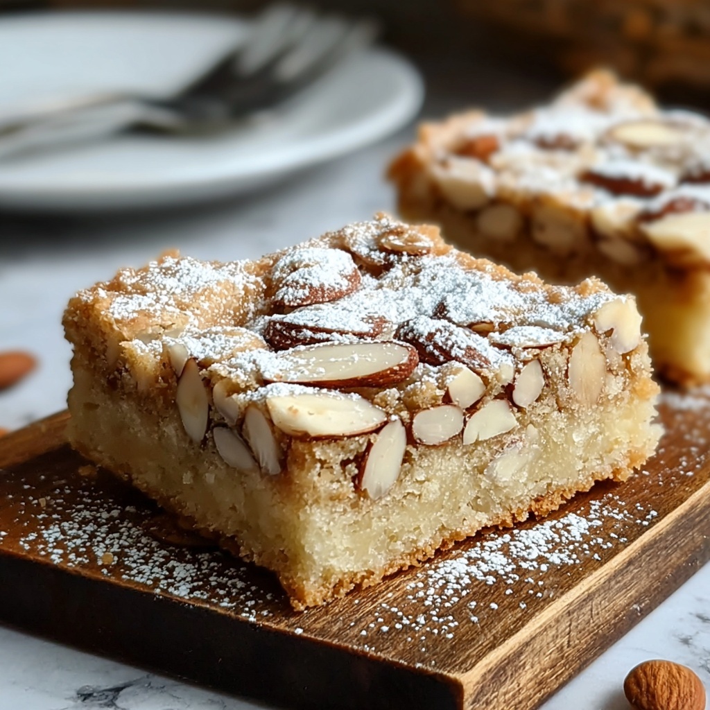 Irresistibly Chewy Almond Croissant Blondies Recipe - Recipe Image