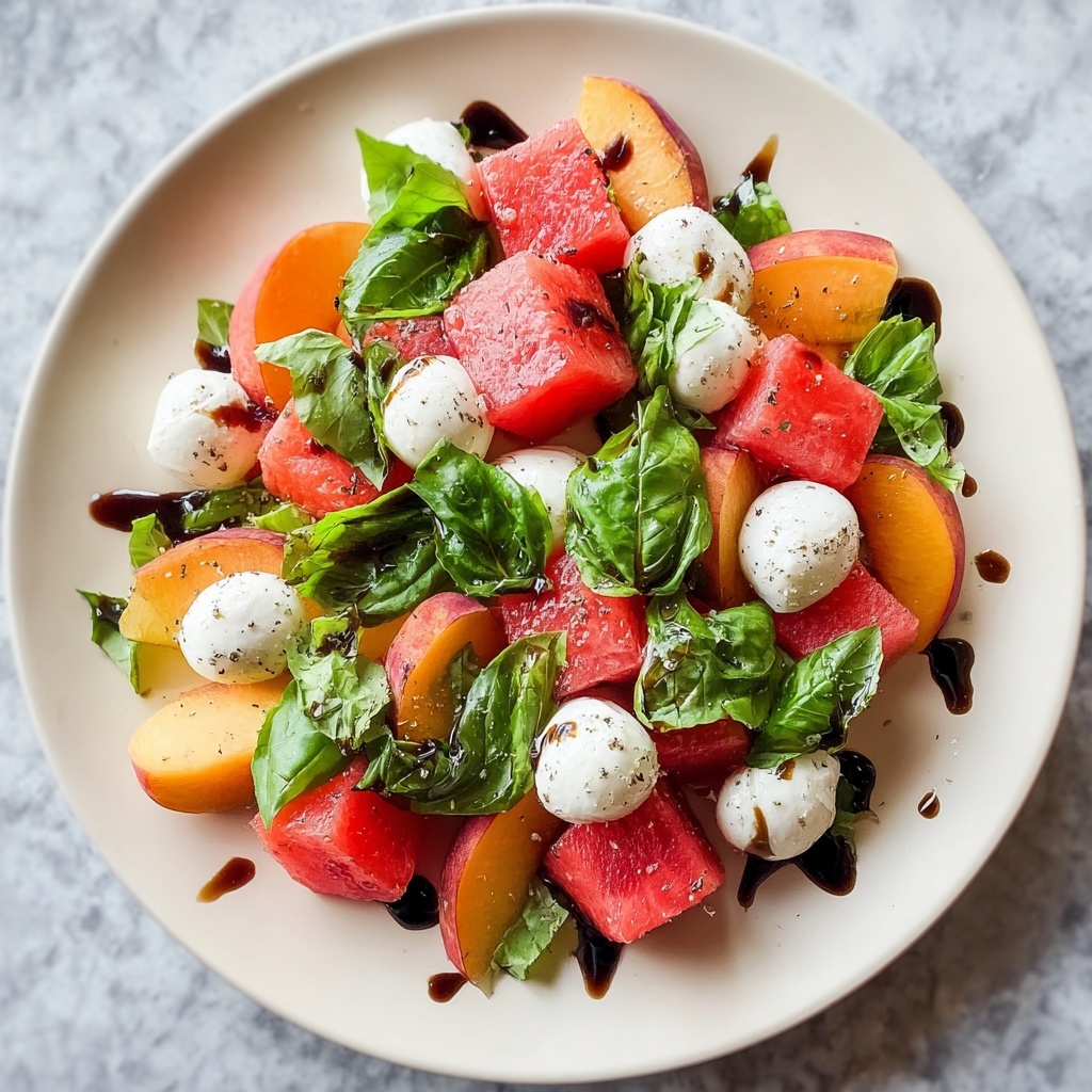 Summer Peach Watermelon Salad Recipe - Recipe Image