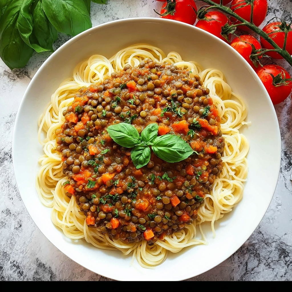 Hearty Vegan Lentil Bolognese with Rich Tomato Sauce Recipe - Recipe Image