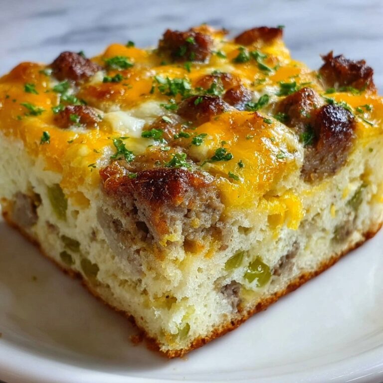 Overnight Breakfast Casserole with Sausage, Cheddar, and Veggies Recipe