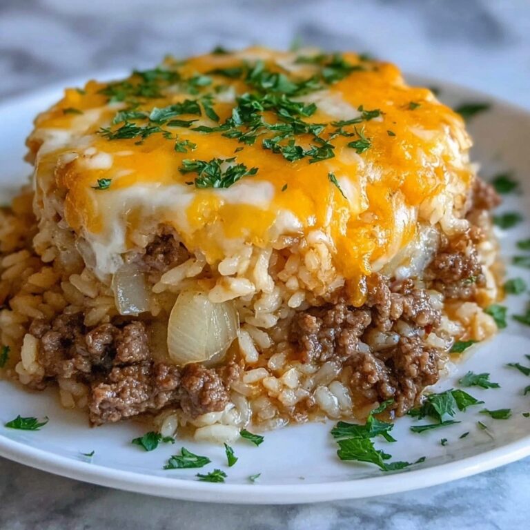 French Onion Ground Beef and Rice Casserole Recipe
