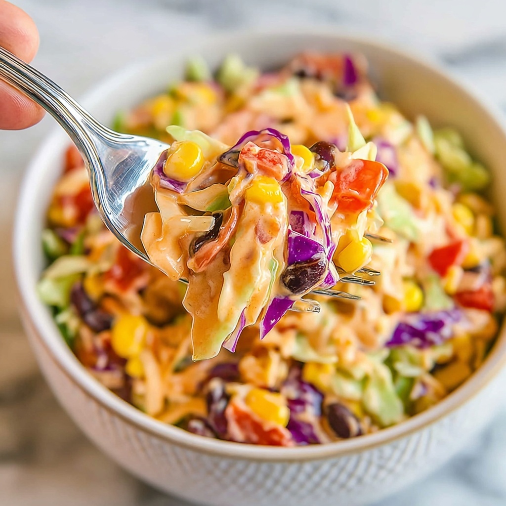Southwest Chicken Coleslaw Salad Recipe - Recipe Image
