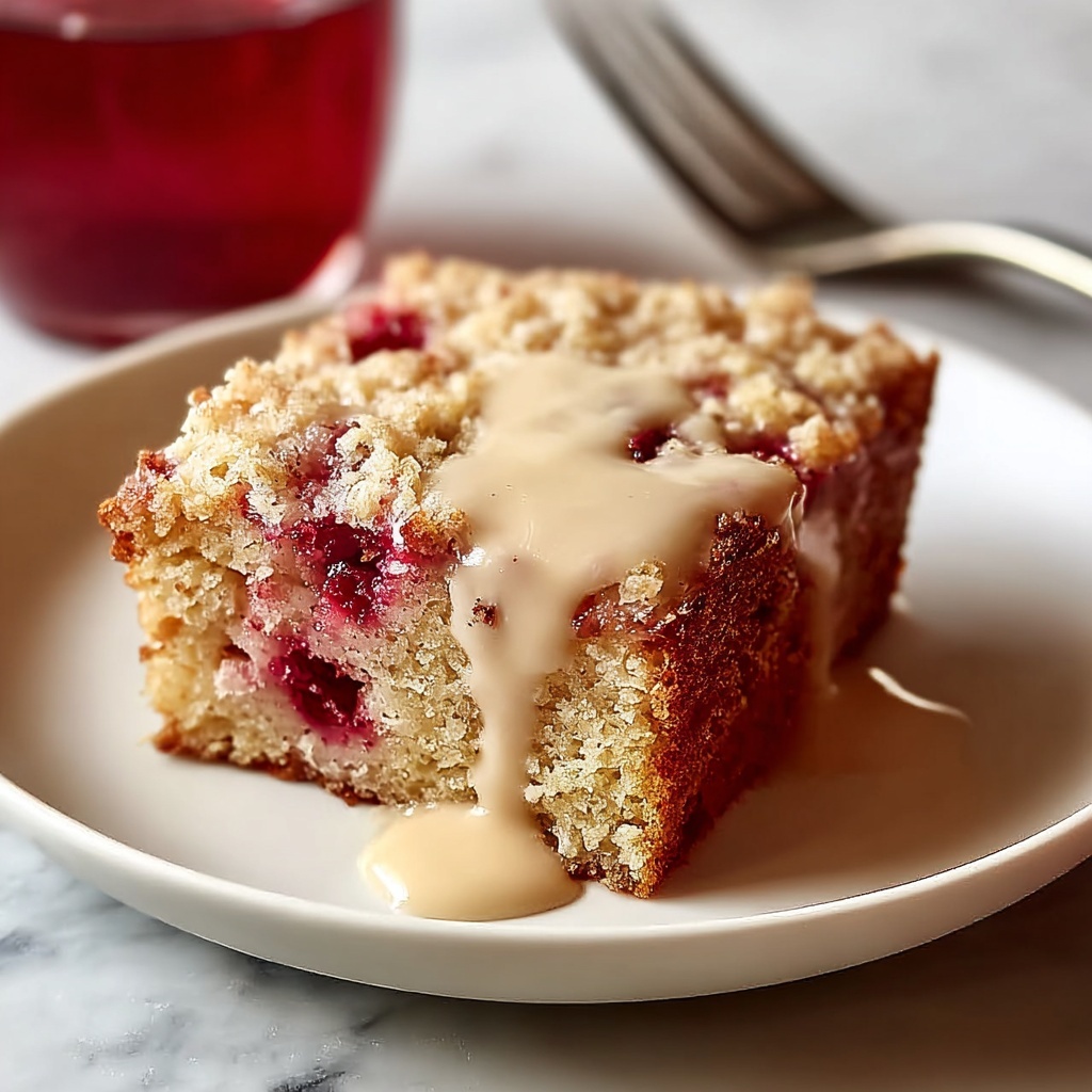 Warm Rhubarb Cake with Butter Sauce Recipe - Recipe Image