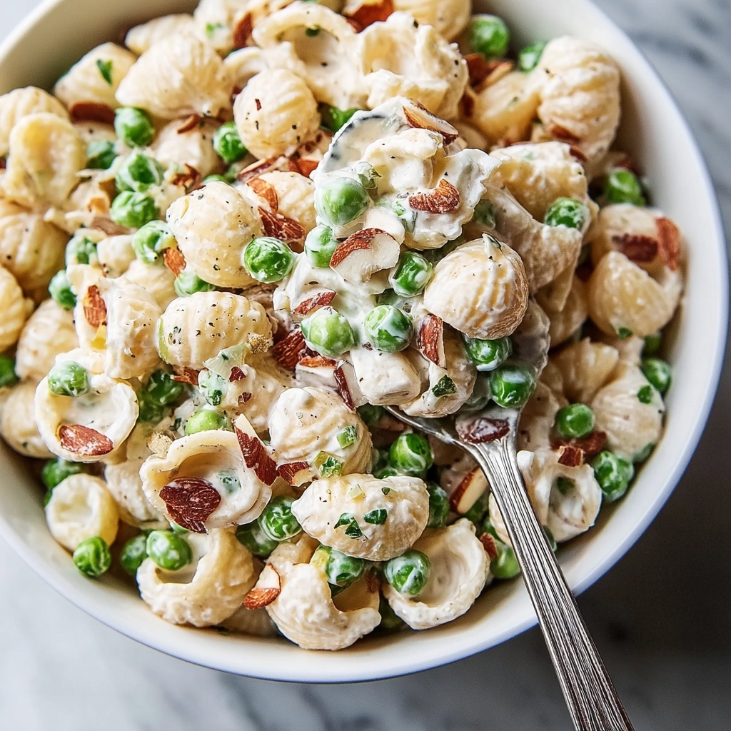 Creamy Pasta Salad with Turkey Bacon, Peas, and Parmesan Recipe - Recipe Image