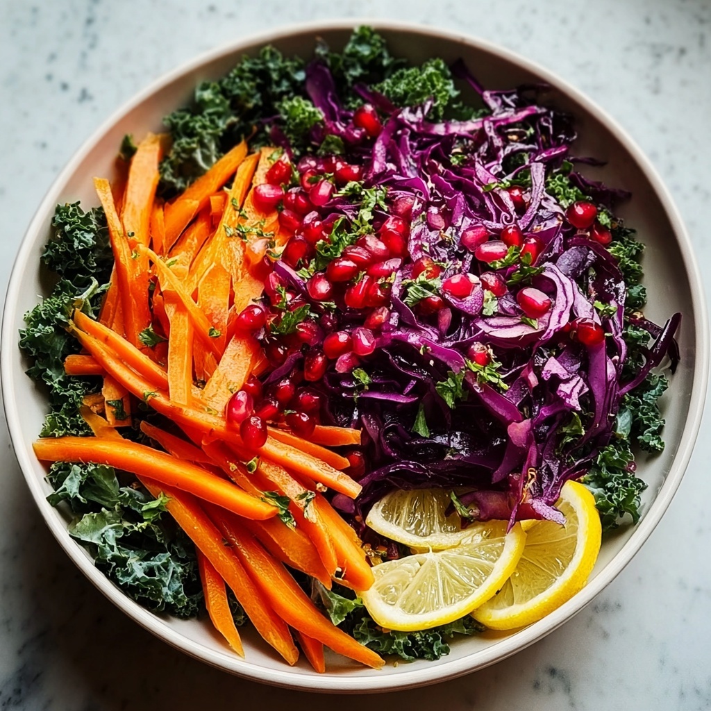 Winter Salad with Red Cabbage, Kale, and Pomegranate Recipe - Recipe Image
