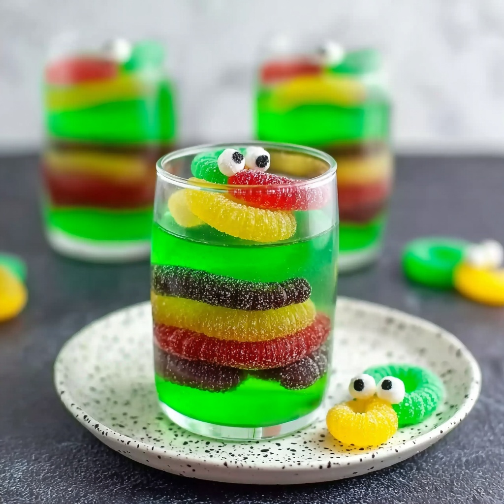 Gummy Worm Jello Cups Recipe - Recipe Image