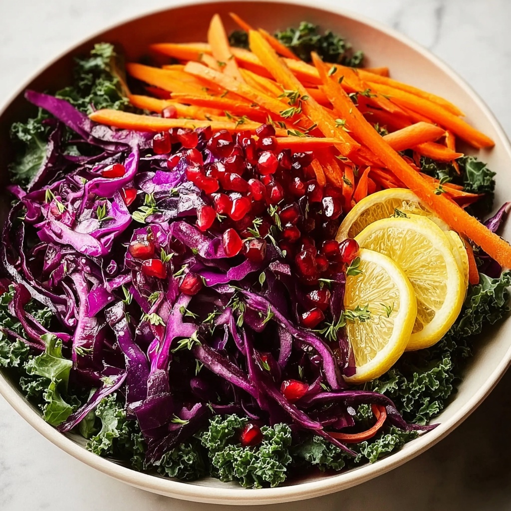Winter Salad with Red Cabbage, Kale, and Pomegranate Recipe - Recipe Image