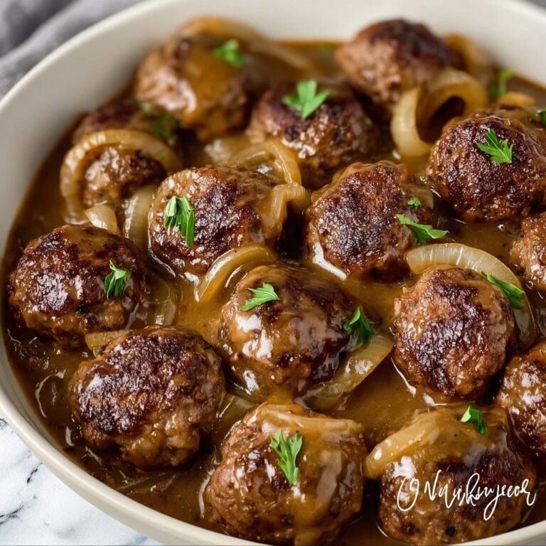 Meatballs in Savory Onion Gravy Recipe