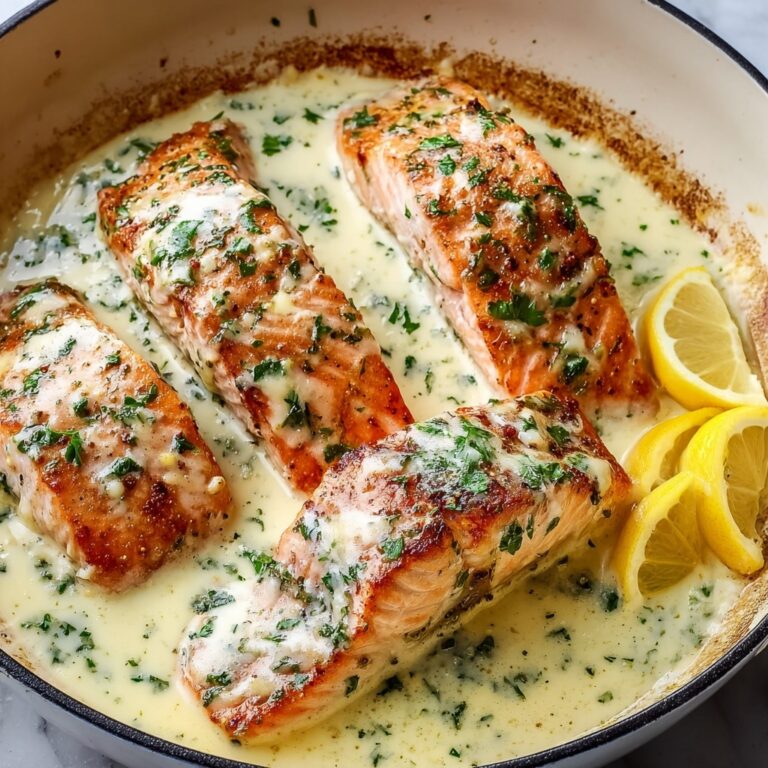 Baked Salmon with Lemon Butter Cream Sauce Recipe