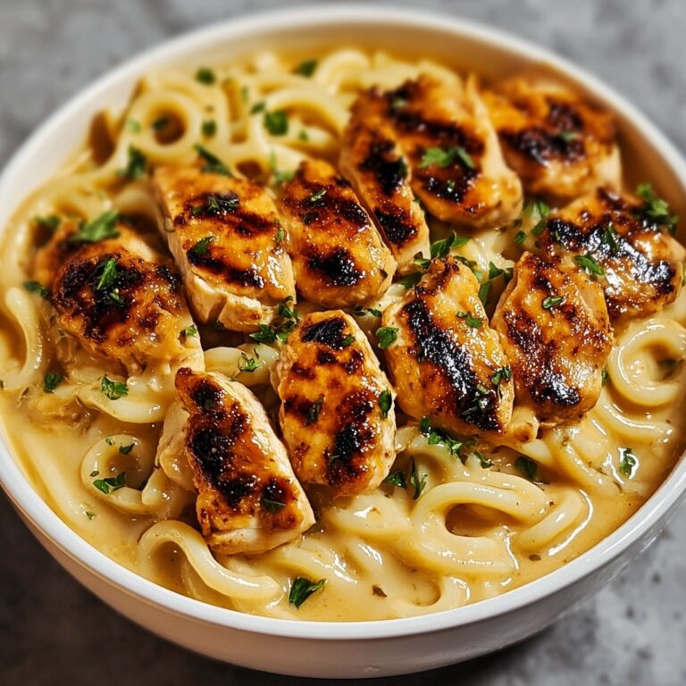 Garlic Butter Chicken Bites with Savory Creamy Parmesan Pasta Recipe