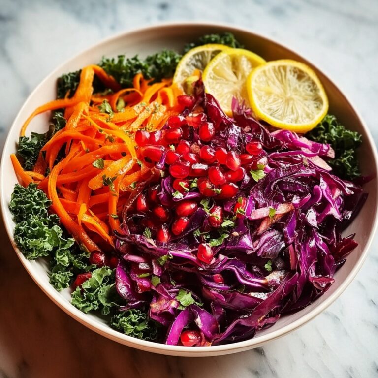 Winter Salad with Red Cabbage, Kale, and Pomegranate Recipe