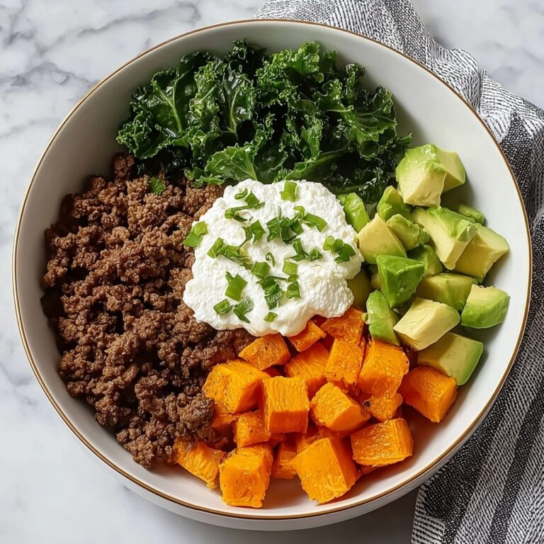 Sweet Potato & Ground Beef Protein Bowl with Cottage Cheese Recipe