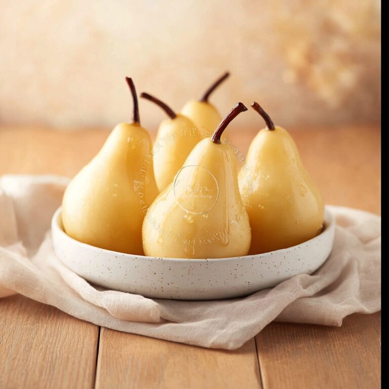 Poached Pears in White Wine, Maple Syrup, and Spiced Aromatics Recipe