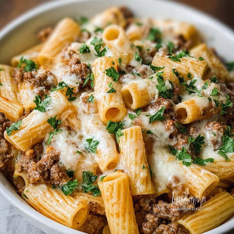 Creamy Parmesan Beef Rigatoni Recipe