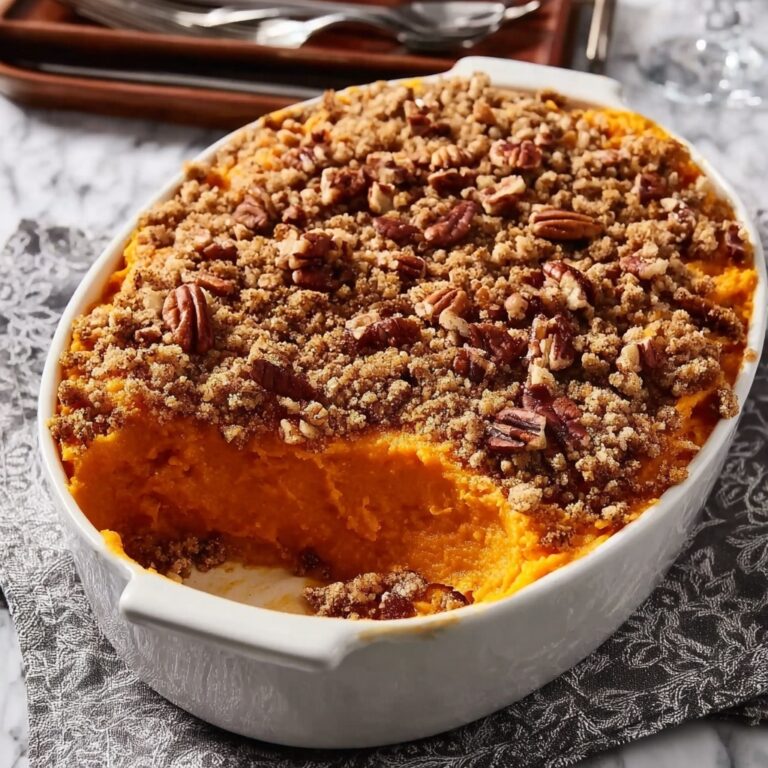 Sweet Potato Casserole with Pecan Topping Recipe