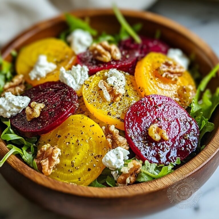 Best Golden Beet Salad with Goat Cheese and Crunchy Walnuts Recipe