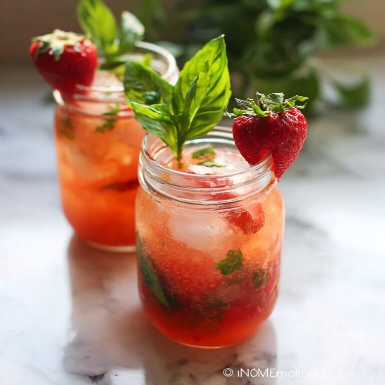 Summer Refreshing Strawberry Basil Smash Cocktail Recipe
